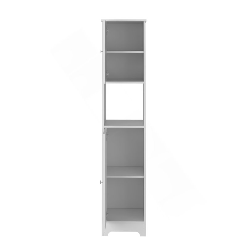 Linen Cabinet Albany, Four Interior Shelves, White Finish, White