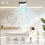 Ventilateur de salle de bain 4 en 1 avec lumière et chauffage, ventilateur noir miroir, silencieux et puissant pour la ventilation, télécommande