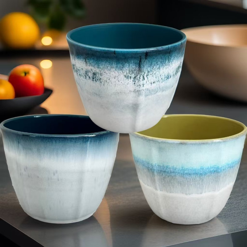6in Assorted Watercolor Indoor/Outdoor Planter - 3pc Set