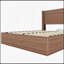 Grande base de lit avec rangement ondulé et ondulé, plateforme en bois avec levage hydraulique, conception à lattes brun rustique (grand)