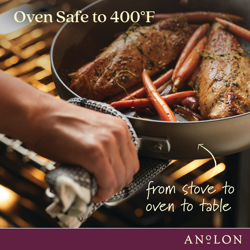 Anolon Advanced Home Hard Anodized Nonstick Crepe / Pancake Pan, 9.5 Inch, Brown