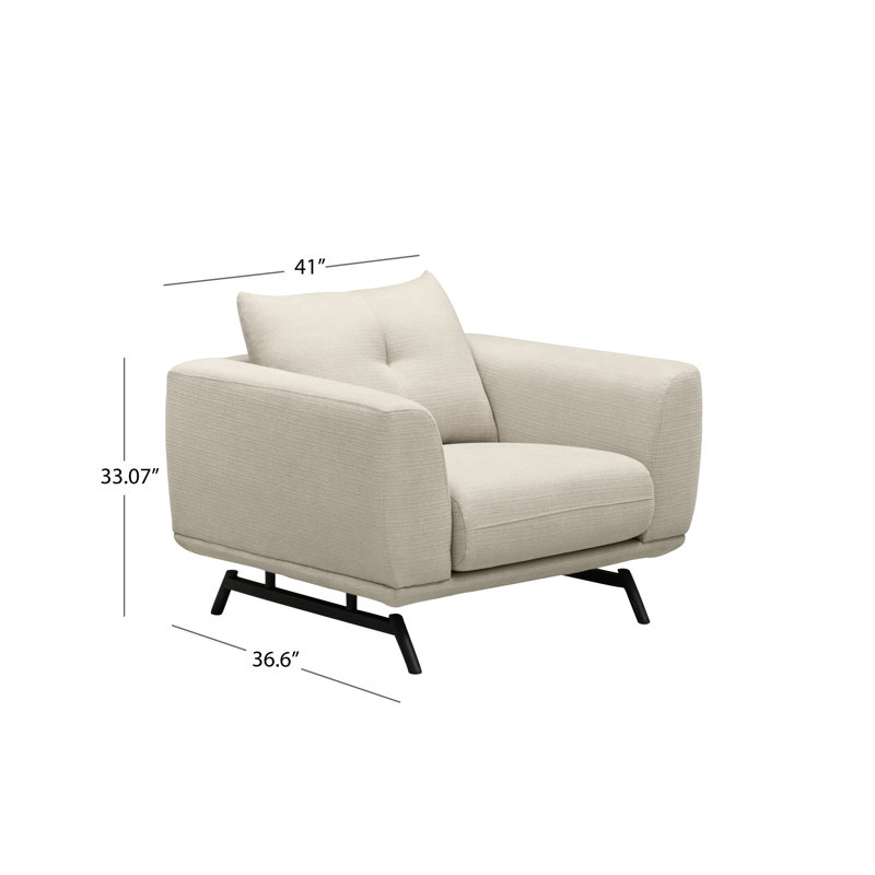 Fauteuil Aniye, Polyester crème
