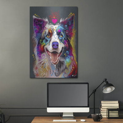 Art mural en métal Winston Porter «Happy Border» par Dean Russo