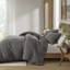 Housse de couette très grand / très grand 3 pièces avec texture gaufrée - différentes couleurs pour un look spécial, confort en coton confortable, douceur pré-lavée à la pierre, fermeture à bouton sécuritaire, qualité de sommeil toutes saisons 3 pièces naturellement-124961229-124961230