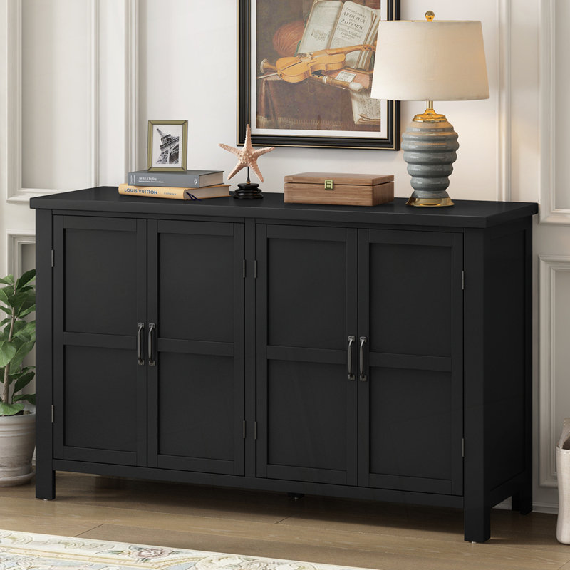 Buffet élégant avec placage de sapin traité, Noir