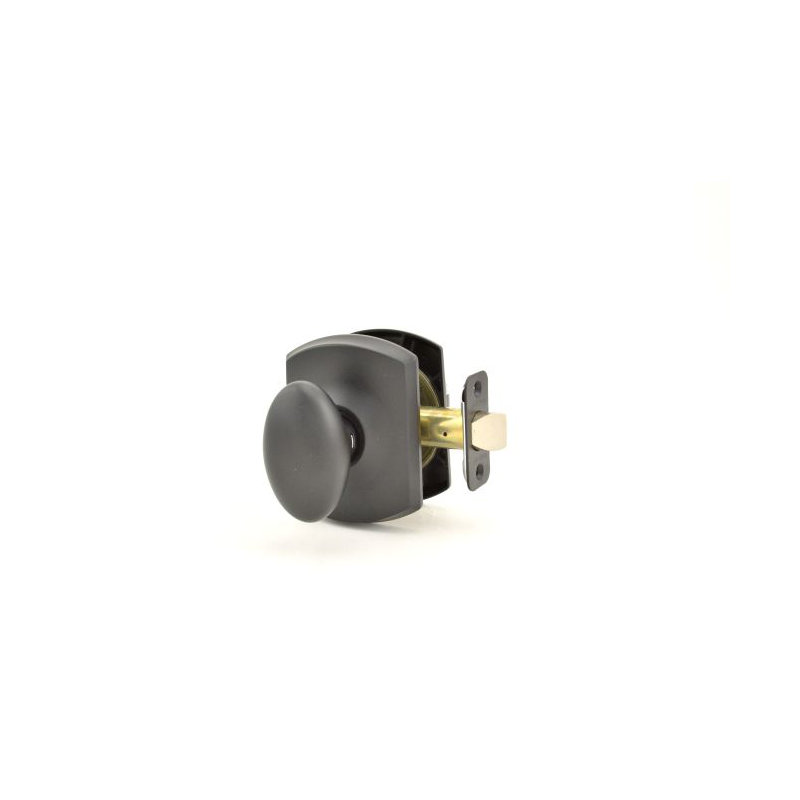 Siena Passage Door Knob with Rosette, Matte Black