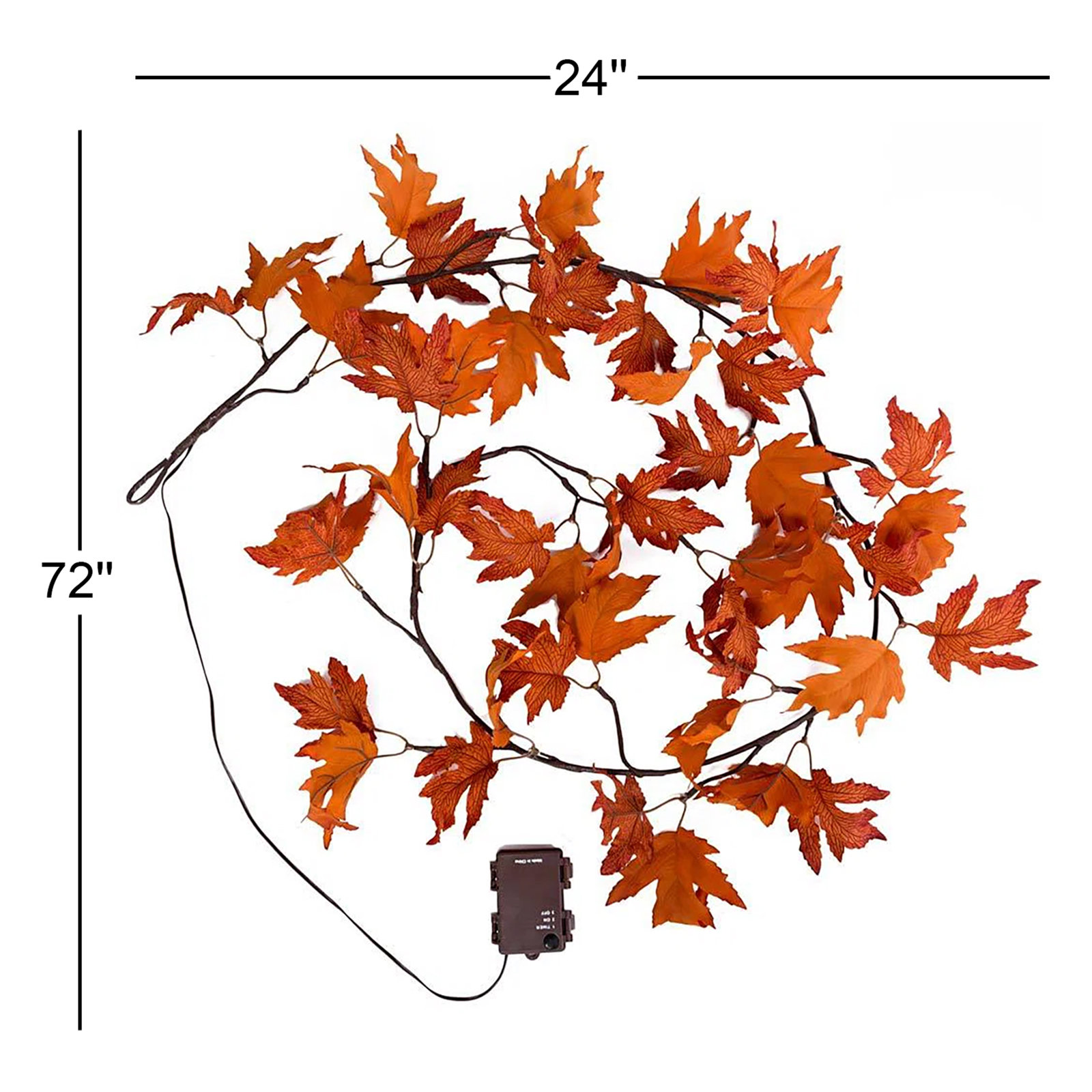 72'' in. Lighted Faux Maple Garland