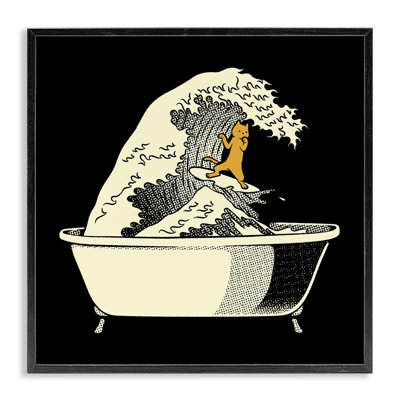 Giclée encadrée de chat Kanagawa, par Tobe Fonseca