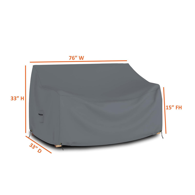 Housse pour causeuse d'extérieur robuste et imperméable multi-usage, housse pour banc profond 3 places Patio Lounge, gris