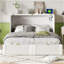 Lit escamotable double avec tiroir et un ensemble de prises et ports USB, structure à poulie, blanc-628723209-628723214