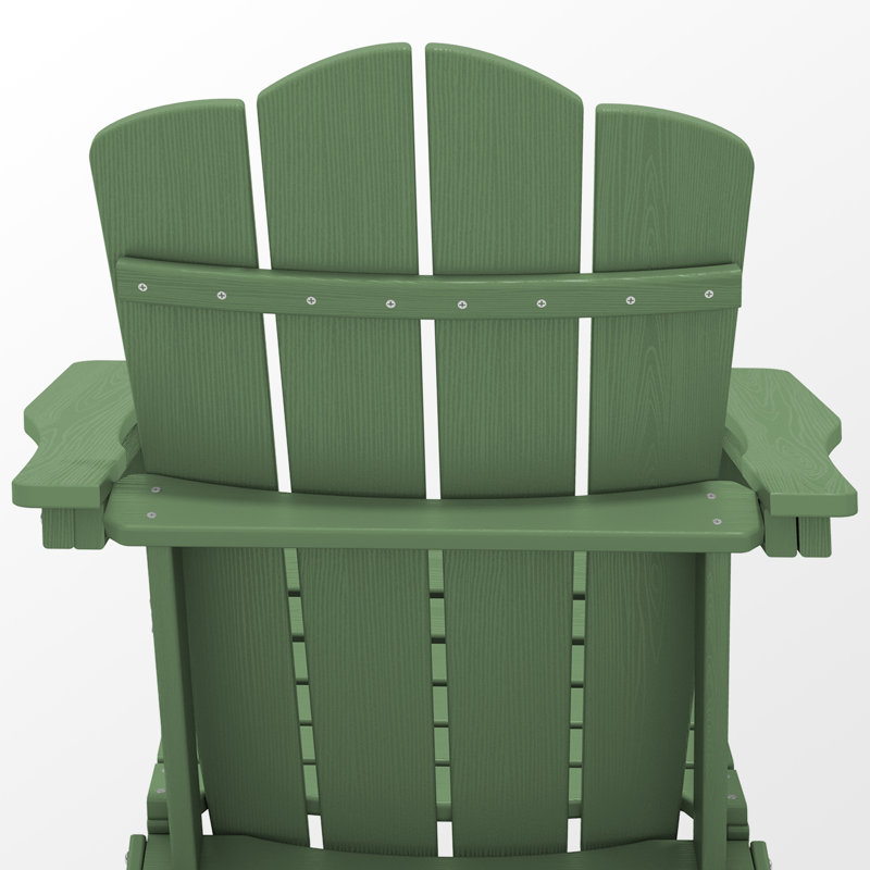 Clitheroe Foldable HDPE Adirondack Chair, Avocado Green