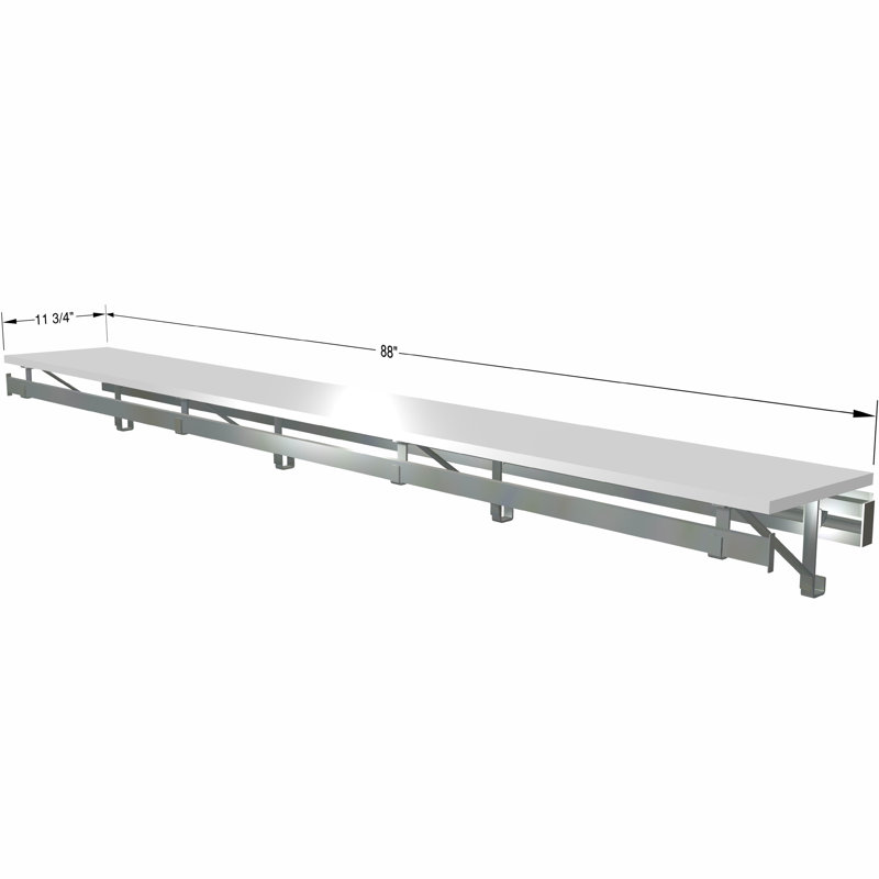 Système de rangement à tablette simple, Blanc, H 8,5 po x l 88 po x P 11,75 po