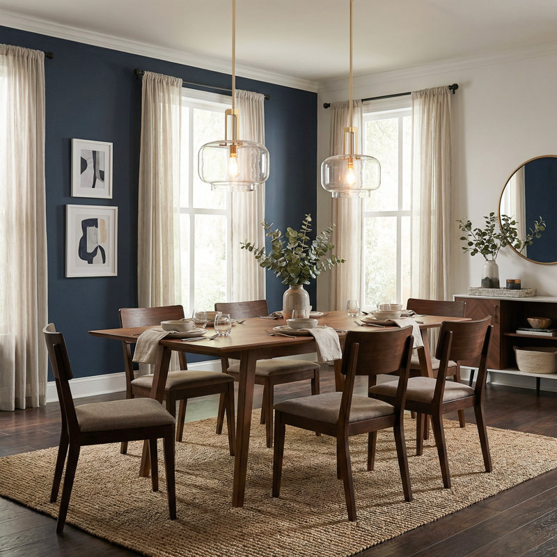 1-Light Brushed Brass Glass Single Pendant Light With Clear Dome Shade And Adjustable Downrod
