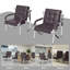 Chaises de salle d'attente Kinfant avec accoudoirs, ensemble de 2 chaises de bureau modernes pour invités, banc de détente pour salon de beauté, salon de coiffure, salle de conférence, hall d'entrée, brun-127315590