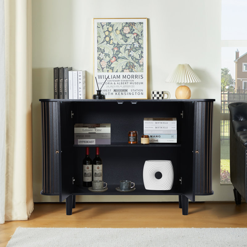Burcott 31.49" Tall 2 - Door Accent Cabinet, Black