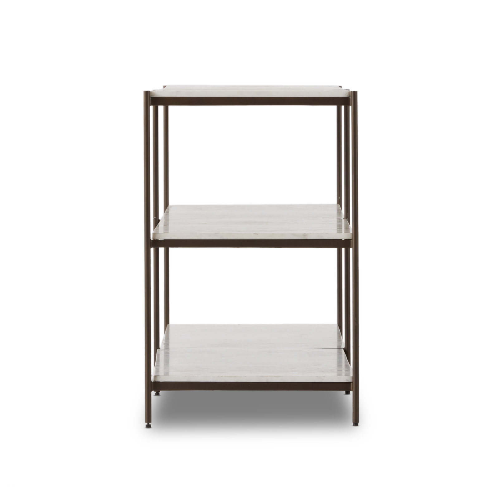 Clyne 78 " Console Table, Polished White Marble