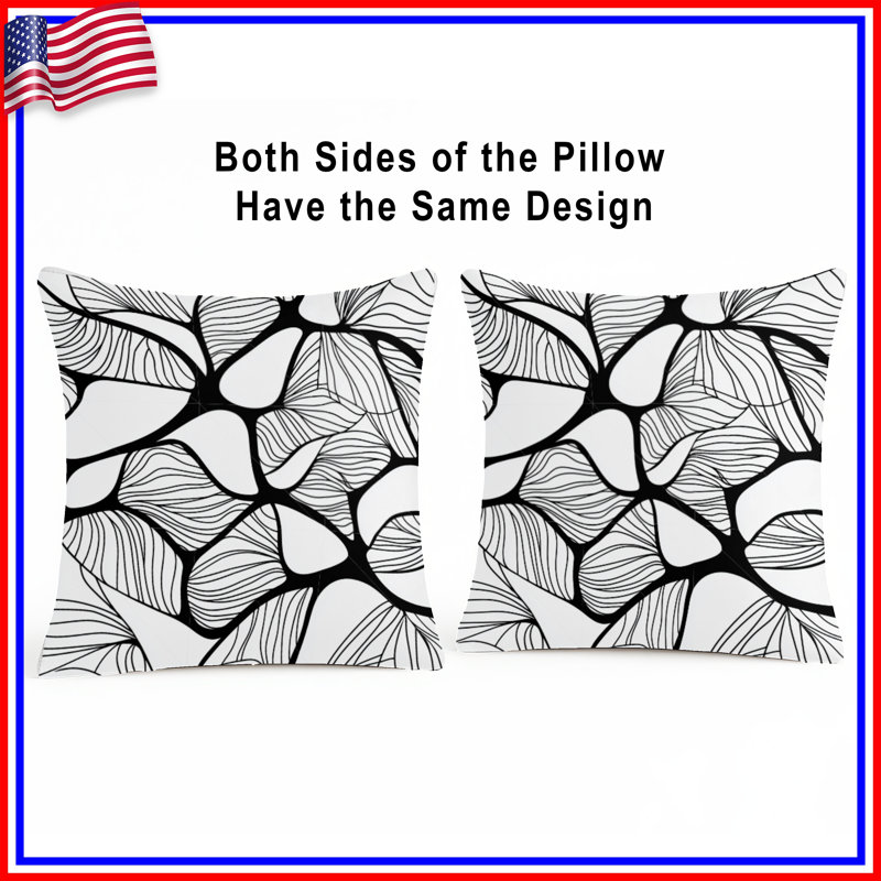 Coussin décoratif abstrait, coussins double face Art, 20 po x 20 po