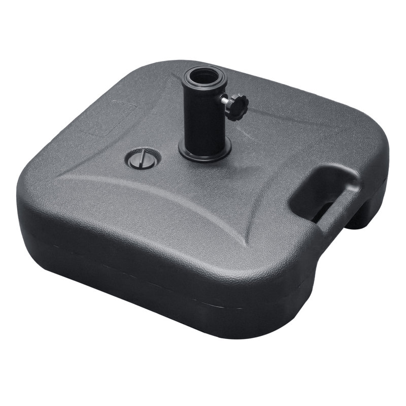 44 lb Base carrée de parasol de patio en plastique remplie d'eau en noir