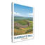 Hadrian's Wall, England - Romantic Travel Poster Of Roman Ruins And Rolling Northumberland Hills. Giclée Print On Wrapped Canvas. Wall Art, Home Decor - Historic Sites & Ruins, England - Wrapped Canvas Print-604324975
