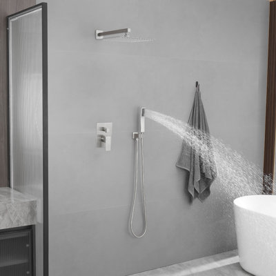 10 po Robinet de douche à poignée simple à 2 jets 2,5 gallons par minute avec soupape réglable