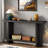 Vintage Console Table With T-leg Design And 2-tier Structure-1624984317