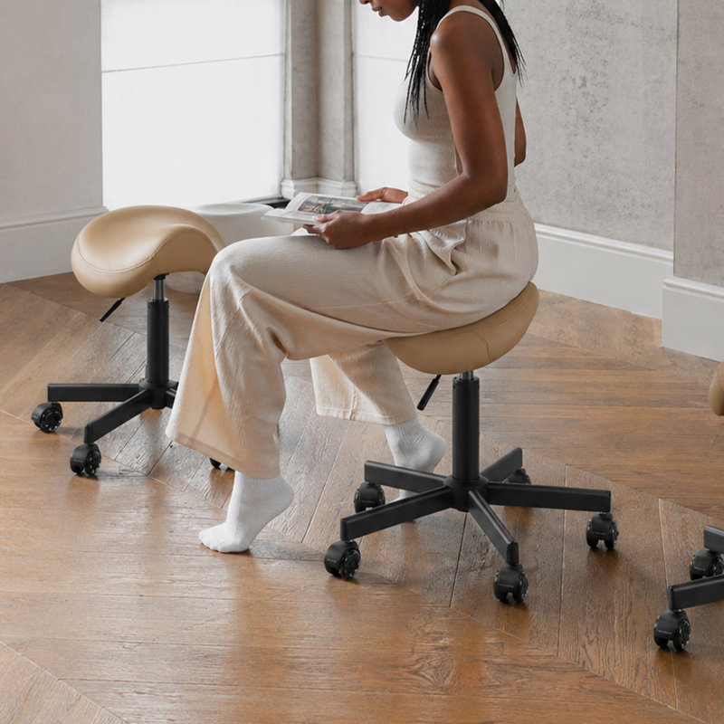 Tabouret à selle ergonomique réglable Latitude Run®, Sans repose-pieds, Tanné