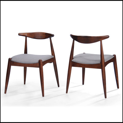 Ensemble de 2 chaises de salle à manger en bois d'hévéa avec dossier ergonomique et coussins de confort pour les intérieurs modernes et classiques