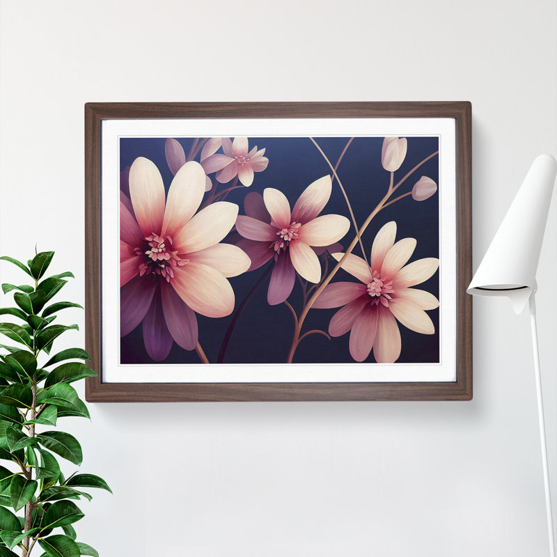 Ravishing Flowers - Single Picture Frame Print, 34cm H x 46cm W x 2cm D, Walnut Framed