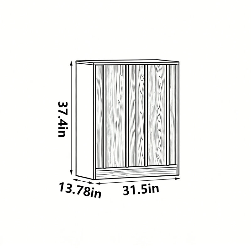 Popular Practical Storage Shoe Cabinet, 37.4" H x 31.5" W x 13.78" D, Dark Brown Wood