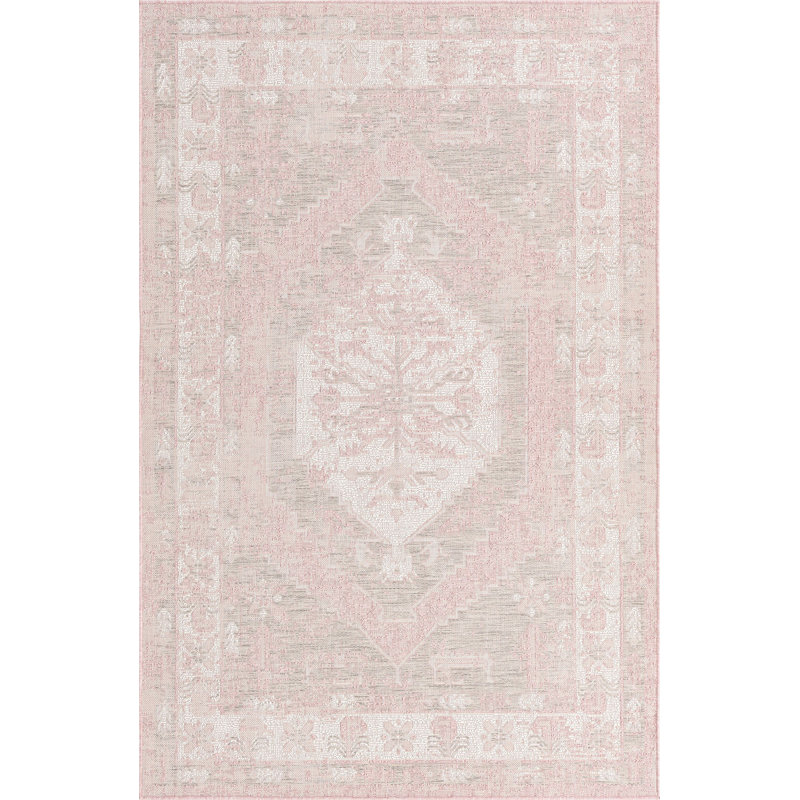Tapis d'extérieur couleur nil rose, Rectangle 5 pi 3 po x 7 pi 10 po