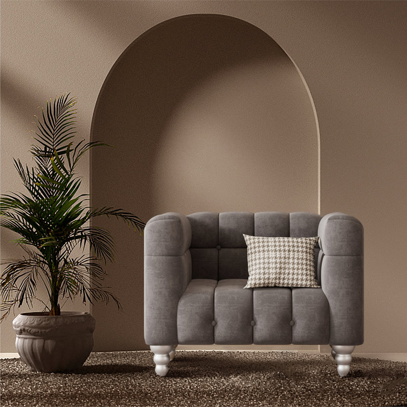 Canapé 42 po, 100 % polyester gris