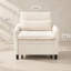 Fauteuil paresseux beige en velours côtelé avec coussin pour chambre à coucher, balcon et petits espaces