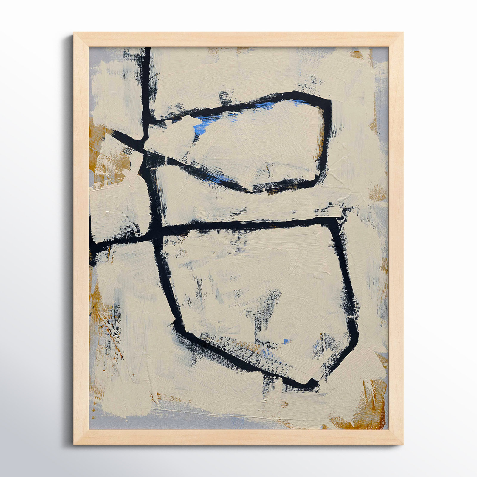 Twisted 5 by Jacques Pilon, Maple Framed Paper, 30" W x 38" H