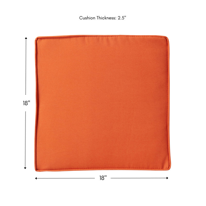 Outdoor Dining Chair Seat Pad, Rust