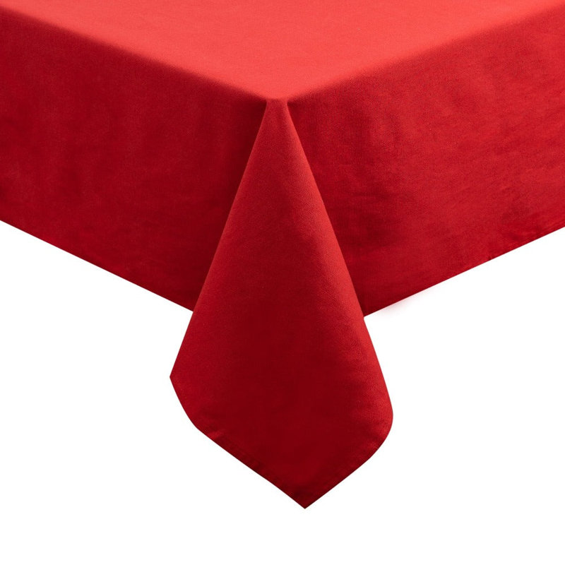 Burzell Rectangle Cotton Tablecloth, Red, 90" x 60"