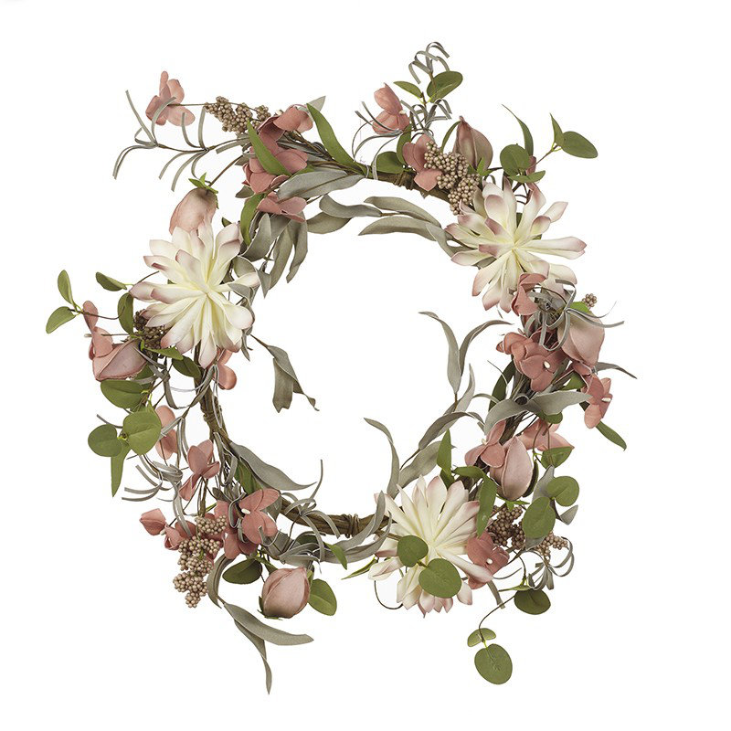 Faux Mixed Assortment Polyester 40cm Wreath