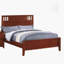 Lit simple moderne (1 pièce): fini cerisier / espresso, tête de lit unique, cadre de lit en placage, mobilier de chambre à coucher-1396113421-1396113422