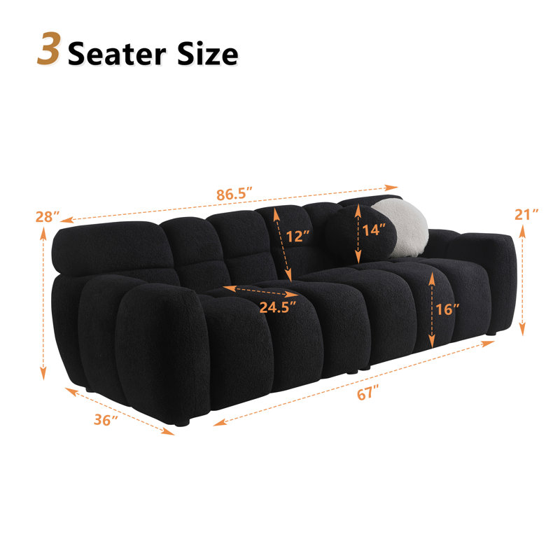 Alleras 86.5'' Upholstered Sofa