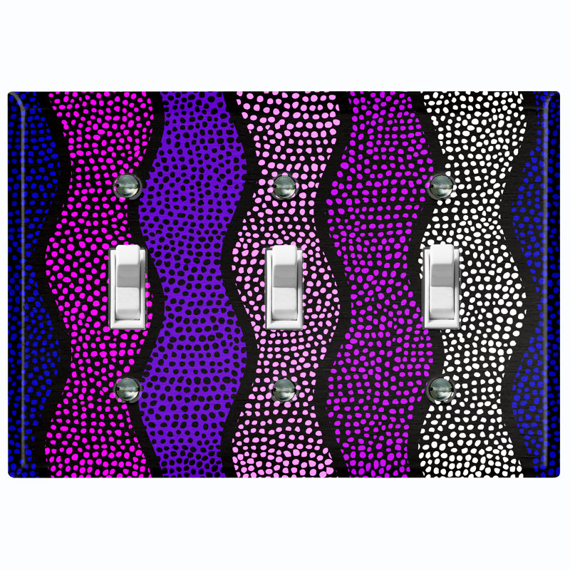 Patterned 3 - Gang Toggle Light Switch Standard Wall Plate