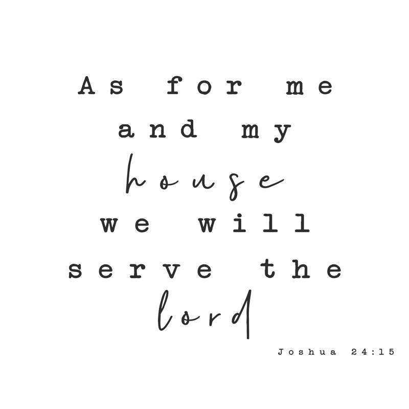 My House Will Serve The Lord par Inconnu, H 18 po x l 24 po, Papier avec cadre photo en érable, Pas de tapis
