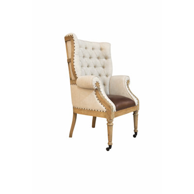 Chaise d'appoint avec siège en cuir Fire