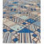 Tapis bleu / beige / gris d'inspiration suédoise 8 pi x 10 pi