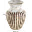 Cole And Grey Mango Wood Distressed Vase With Carved Grooves