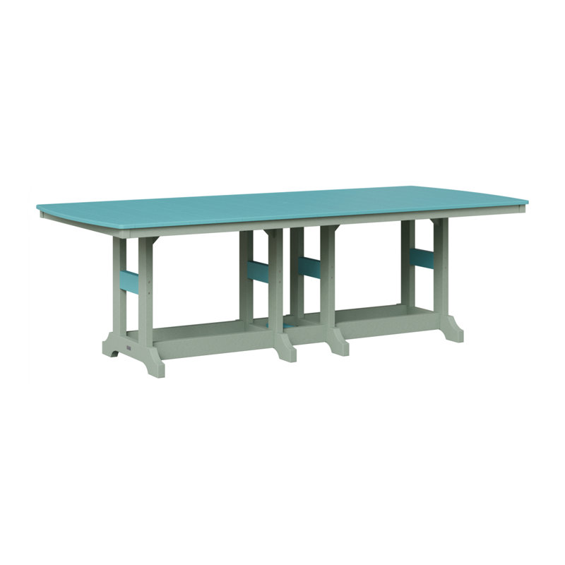 Table de salle à manger rectangulaire 96 po Berlin Gardens Garden Classic, Écume de mer, écume de mer, Bleu Aruba