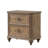 1Pc Nightstand Rustic Oak Veneer Solid Wood Bedside Table W USB-A And USB-C