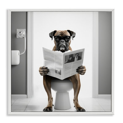 «Trinx Boxer Dog and News journal» par Lazar Studio, reproduction sur toile