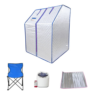 Portable Full-Size Steam Sauna Tent with 2L 1000W Steam Generator & Chair