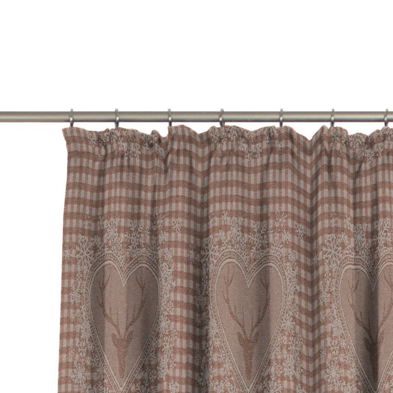 Devos Pencil Pleat Single Curtain, Opaque, 132cm Width x 225cm Drop, Brown/Grey