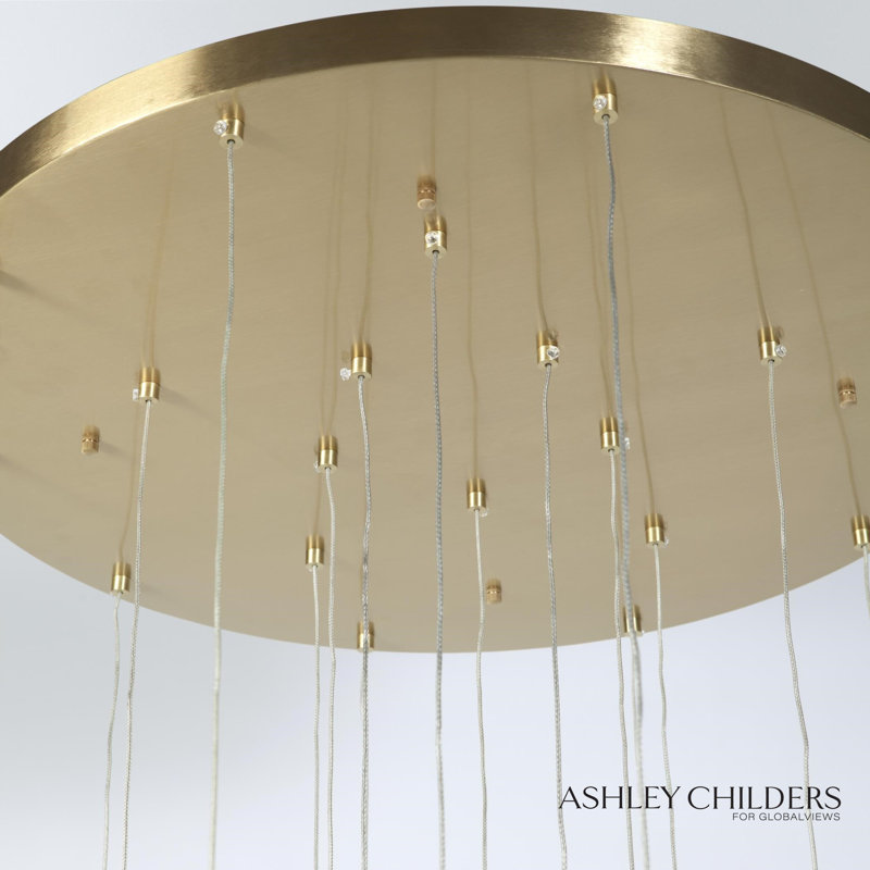 Leo Chandelier-20 Drop Round-Satin Brass-Drop, 125" H x 25.75" W x 25.75" D