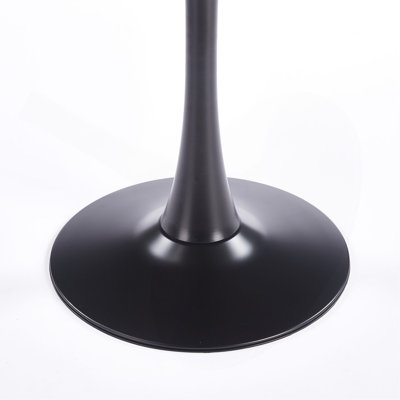 Table de salle à manger 31,5 pouces en noyer carré pour 2 à 4 personnes, table tulipe moderne minimaliste de style Mid-Century avec piédestal en métal massif, plateau de table en bois aggloméré de 0,71 pouce d'épaisseur, parfait pour les petits espaces